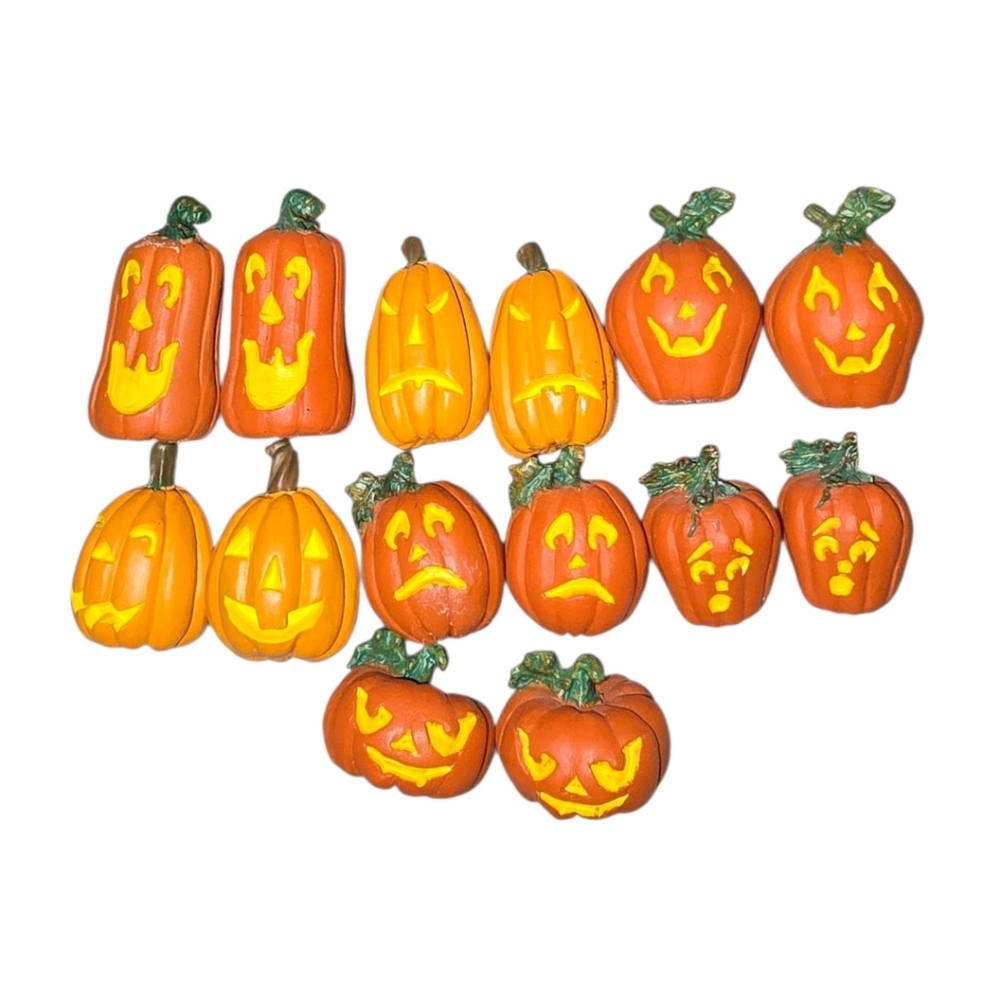 Department 56 Orange Pumpkin Figurines Set Of 14